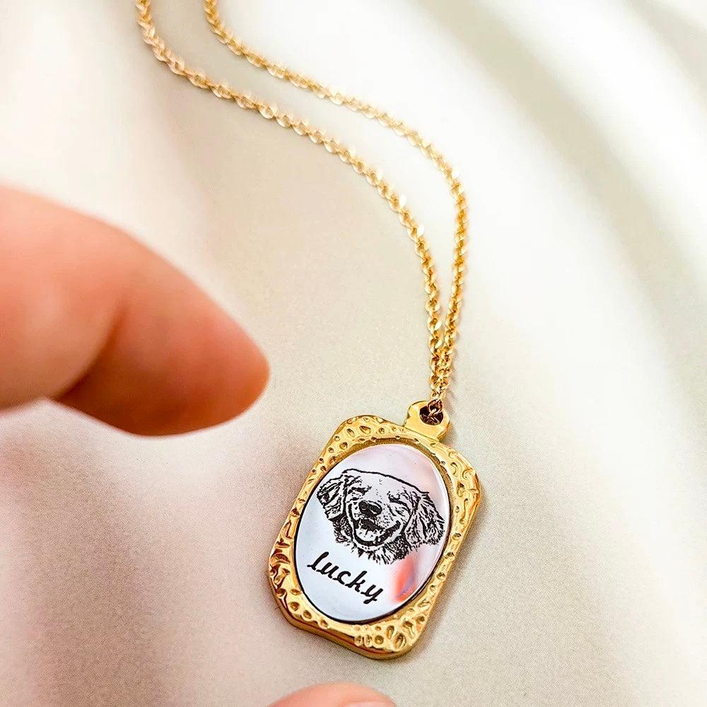 Personalized Pet Portrait Necklace (Portrait)