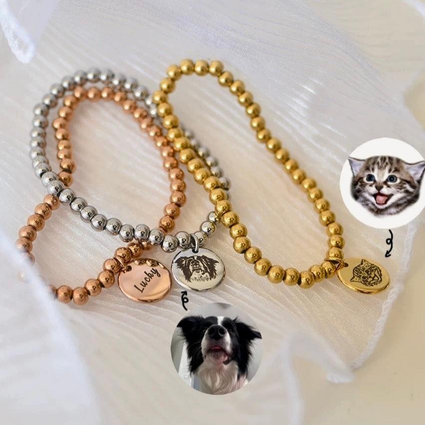 Personalized Pet Portrait Bracelet (Beads)